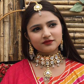 Mint Gold Tone Kundan Necklace Set 1