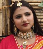 Mint Gold Tone Kundan Necklace Set