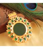 Beautiful Gold Tone Green Mango Kerala Style Pendant
