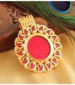 Beautiful Gold Tone Red Mango Kerala Style Pendant