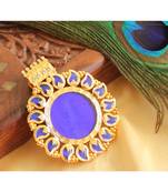 Beautiful Gold Tone Blue Mango Kerala Style Pendant