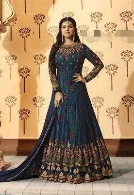 Blue embroidered santoon salwar 1