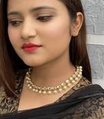 Gold Tone Kundan Necklace