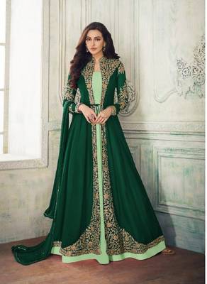 Green embroidered santoon salwar 1