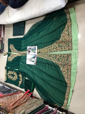 Green embroidered santoon salwar 2