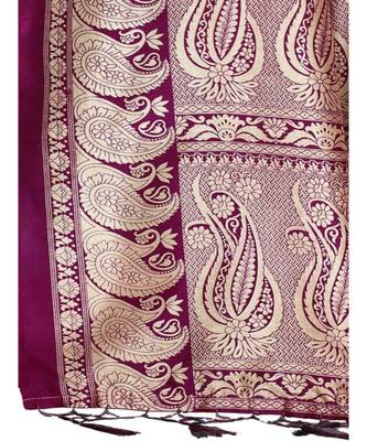green Printed art silk saree with blouse 4