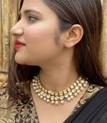Gold Tone Kundan Necklace