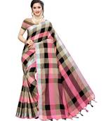 Multicolor Printed faux polycotton saree with blouse