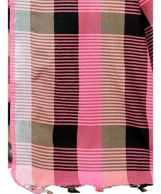 Multicolor Printed faux polycotton saree with blouse 4