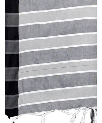 White  Printed faux polycotton saree with blouse 4