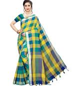 Multicolor Printed faux polycotton saree with blouse
