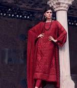Maroon embroidered santoon salwar