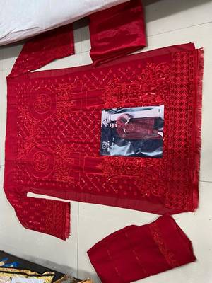 Maroon embroidered santoon salwar 2