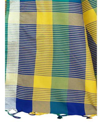 Multicolor Printed faux polycotton saree with blouse 4