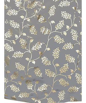 Grey Printed faux polycotton saree with blouse 4