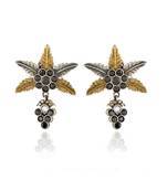 Black Star Design Cute Small Oxidised Earring