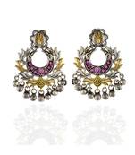 Red Golden Silver Beautiful Elegant Oxidised Earring