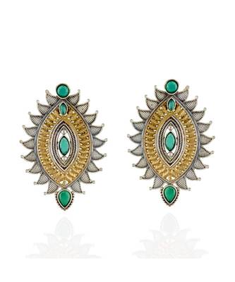 Green Silver Golden Smart Look Designer Earring 1