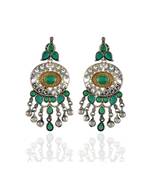 Green Silver Golden Designer Collection Oxidised Earring