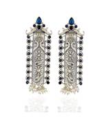 Blue Silver Unique Design Collection Oxidised Earring