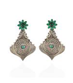 Green Designer Vintage Look Stylish Oxidised Earring