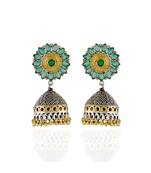 Green  Silver Golden  Stylish Designer Jhumki  Earring