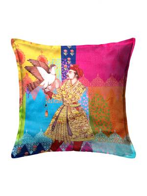 HOUZZCODE Multicoloured Set of 2 Ethnic Motifs Square Cushion Covers 3