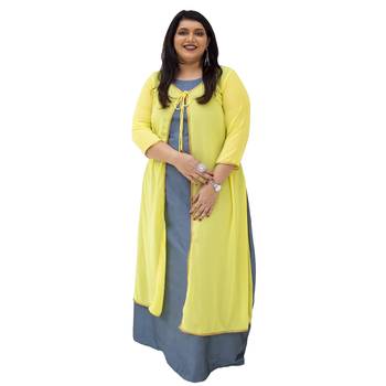 Grey plain art silk kurtas-and-kurtis 1