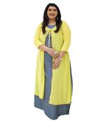 Grey plain art silk kurtas-and-kurtis
