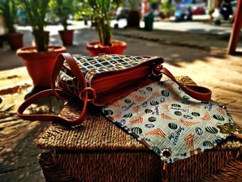 Checks Pattern Brown Sling Bag 3