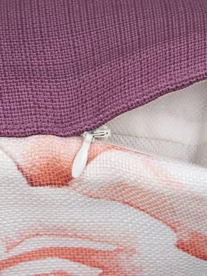 HOUZZCODE Pink & Black Set of 2 Floral Square Cushion Covers 5