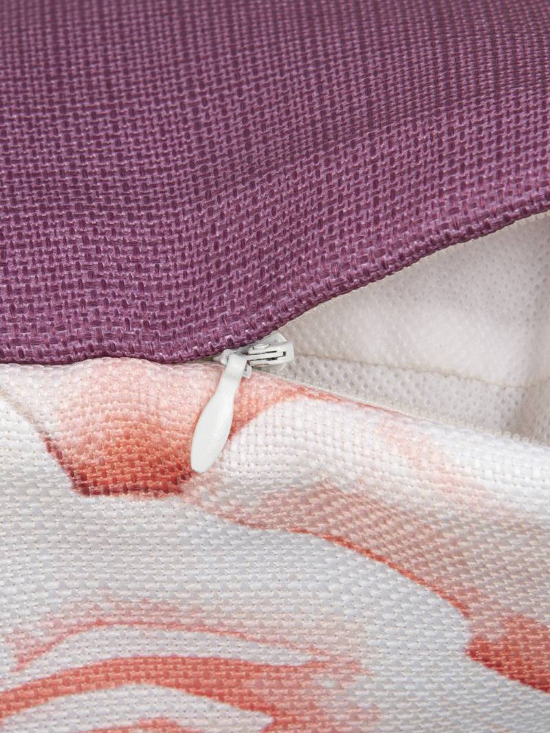 HOUZZCODE Pink & Black Set of 2 Floral Square Cushion Covers