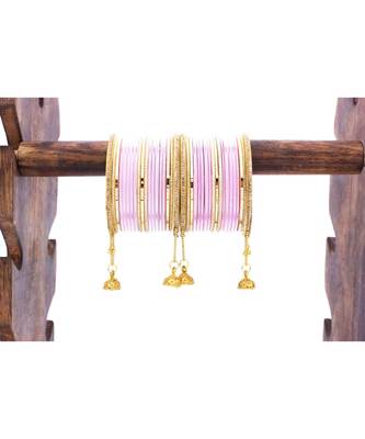 Shining Bangle With Jhumki And Lac Side Bangles For Two Hands 1