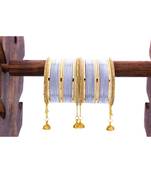 Shining Bangle With Jhumki And Lac Side Bangles For Two Hands