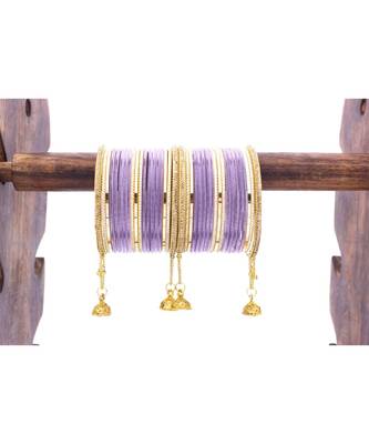 Shining Bangle With Jhumki And Lac Side Bangles For Two Hands 1