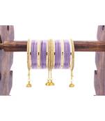 Shining Bangle With Jhumki And Lac Side Bangles For Two Hands