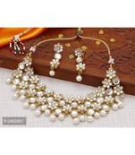 Flower Kundan Pearl Necklace Set