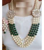 Gold Plated Pearl Layered Necklace Earring Traditional Jewellery Set