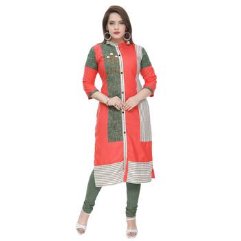 Red printed cotton ethnic-kurtis 1