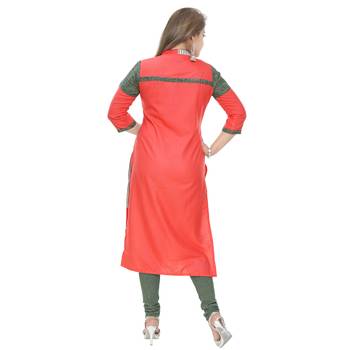 Red printed cotton ethnic-kurtis 2
