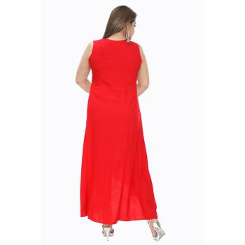 Red plain rayon ethnic-kurtis 2