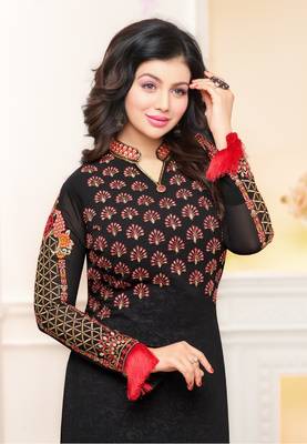 Black printed georgette salwar 2