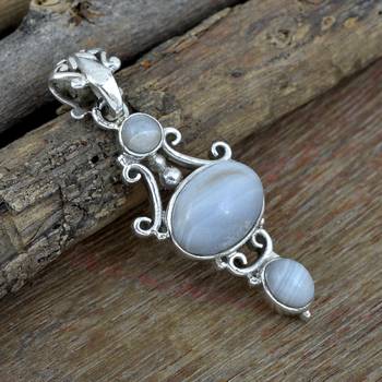 Blue Agate Pendants 3