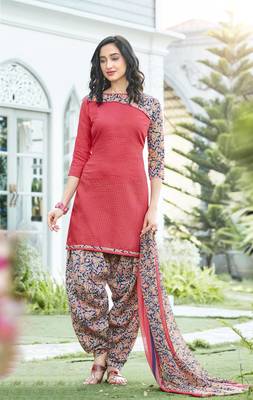 Red printed cotton salwar 2