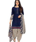 Blue Printed Crepe Salwar