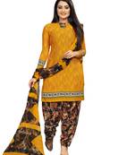 Mustard Printed Crepe Salwar