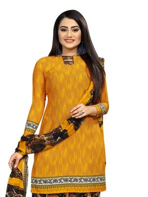 Mustard Printed Crepe Salwar 2