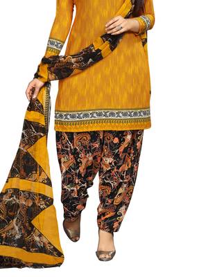 Mustard Printed Crepe Salwar 3