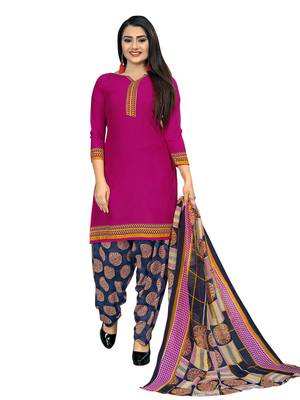 Pink Printed Crepe Salwar 1
