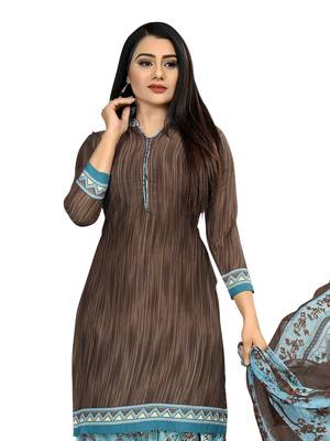 Brown Printed Crepe Salwar 2